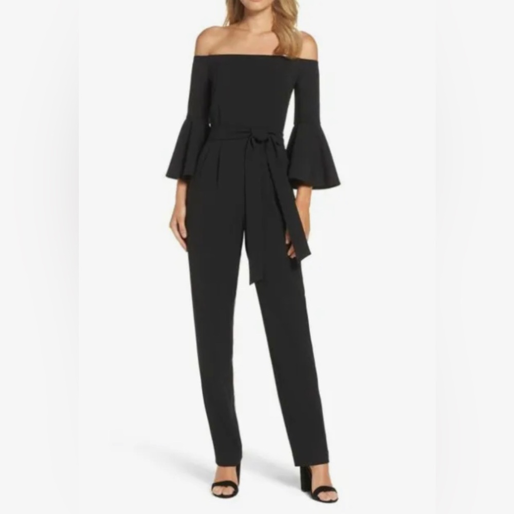 Eliza J Off The Shoulders Bell Sleeves Jumpsuit size 10